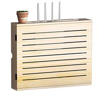 Estantes flotantes caja de almacenamiento de enrutador inalámbrico de madera para colgar en la pared, caja decorativa para TV, caja de oclusión de enchufe de fila inferior para el hogar y la oficina