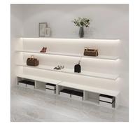 Estantes flotantes con luces LED, estante de exhibición de pared de madera, estantes emisores de luz para dormitorio, cocina, sala de estar, decoración de sala de juegos, solo una pieza (blanco, 80