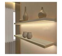 Estantes flotantes con luces LED, estante de exhibición de pared de madera, estantes emisores de luz para dormitorio, cocina, sala de estar, decoración de sala de juegos, solo una pieza (natural, 10