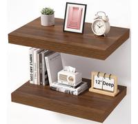 Estantes flotantes de 29,5 cm de profundidad para pared, estantes flotantes de pared de madera de nogal de 40 cm, estantes de almacenamiento extra anchos para cocina, baño, sala de estar y organizador