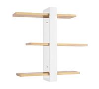 Estantes flotantes de 3 niveles - Juego de estantes de pared de madera industrial elegante almacenamiento para el hogar, cocina, sala de estar, oficina, dormitorio, 58 x 50 x 16 cm, color blanco