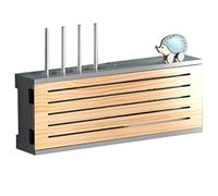 Estantes flotantes de madera caja de almacenamiento para enrutador inalámbrico montado en la pared, estante de almacenamiento WiFi inalámbrico, estante para TV, caja de oclusión (color: Nutural (a