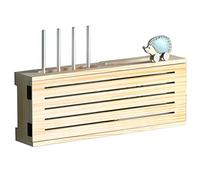 Estantes flotantes de madera caja de almacenamiento para enrutador inalámbrico montado en la pared, estante de almacenamiento WiFi inalámbrico, estante para TV, caja de oclusión (color: Nutural (a