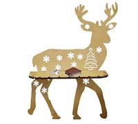 Estantes flotantes de madera, estante decorativo de pared de alce de Navidad, pequeños estantes flotantes para pared, estantes rústicos para baño, sala de estar, cocina, dormitorio, estantes de