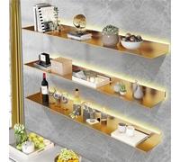 Estantes flotantes de metal para la pared, Estantes de pared flotantes LED, marco Metal iluminado for Bar casa, Multicolor, varios tamaños, 1 Uds(Gold,100 * 20 * 6CM)