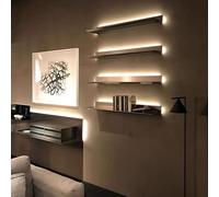 Estantes flotantes de pared con luces de efecto LED, material de hierro resistente y amplia superficie de carga, ideal para el hogar, centros comerciales y oficinas