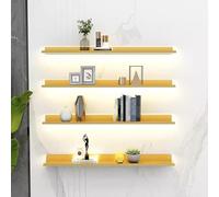 Estantes flotantes de pared con luces, estante de exhibición de partición de metal para libros montados en la pared, solución de almacenamiento decorativa luminosa
