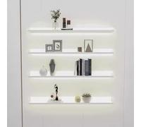 Estantes flotantes de pared con luces, estante de exhibición de partición de metal para libros montados en la pared, solución de almacenamiento decorativa luminosa