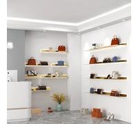 Estantes flotantes de pared con luz LED cálida integrada, solución de almacenamiento decorativa para el hogar, la oficina y espacios comerciales