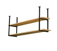 Estantes flotantes de techo, organizador montado en la pared, estante de exhibición de 2 niveles para decoración del hogar, solución de almacenamiento que ahorra espacio, ideal para cocina y soporte