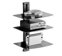 VEVOR 3 Niveles Estantes Flotantes de Vidrio Soportan hasta 8,2 kg, Soporte de Pared con Estante para TV Reproductores de DVD, PS4, Decodificadores de Cable, Consolas de Juegos, Accesorios de TV