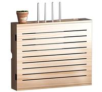 Estantes flotantes enrutador inalámbrico caja de almacenamiento para colgar en la pared estante decorativo TV fila inferior caja de oclusión para el hogar y la oficina (color: madera Tamaño del color