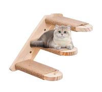 Estantes flotantes | Escalones de madera de pino natural para gatos | Escaleras y escalones seguros para gatos que ahorran espacio | Estantes flotantes para decoración de pared, escalada, jugar y