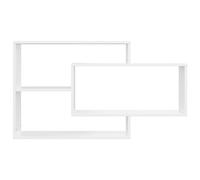 Estantes Flotantes Geométricos Montados en la Pared, Estantería de Almacenamiento Abierta Asimétrica Moderna, Estante de Exhibición de Pared de Madera Diseñada para Sala de (Blanco)