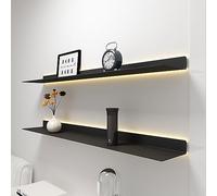 Estantes flotantes LED de pared con luz iluminada, decoración del hogar para sala de estar, baño y encimera de bar, ideal para una entrada elegante y un estilo interior elegante