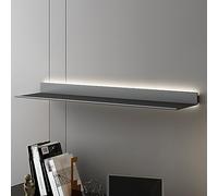 Estantes flotantes LED, estantes de almacenamiento de pared, longitudes ajustables, decoración moderna del hogar, gris, 120 x 20 x 6 cm, solución de exhibición única para espacios elegantes