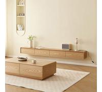 Estantes flotantes montados en la pared de 62-94.2 pulgadas, mueble de TV flotante para TV, mueble de TV, madera, marrón, blanco/negro, centro de consola de entretenimiento, comúnmente utilizado en
