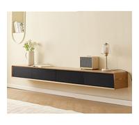 Estantes flotantes montados en la pared de 62-94.2 pulgadas, mueble de TV flotante para TV, mueble de TV, madera, marrón, blanco/negro, centro de consola de entretenimiento, comúnmente utilizado en