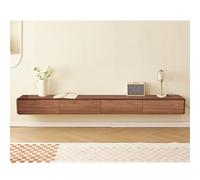 Estantes flotantes montados en la pared de 62-94.2 pulgadas, mueble de TV flotante para TV, mueble de TV, madera, marrón, blanco/negro, centro de consola de entretenimiento, comúnmente utilizado en