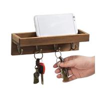 Estantes flotantes, organizador con ganchos para almacenamiento | estantes de pared rústicos con llavero | Para decoración del hogar, salón, dormitorio, baño, entrada, pasillo, oficina, apartamento