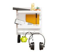 Estantes flotantes para cocina - estante de almacenamiento, organizador montaje en la pared dormitorios | Estante ahorro espacio duradero con ganchos y características clips cables, rejilla multifunci