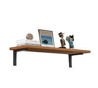Estantes flotantes para estantería de pared, estante grande de madera para dormitorio, sala de estar, oficina, baño, decoración del hogar, almacenamiento, exhibición de fotos de planta Walnut 20*80cm