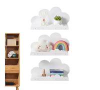 Estantes flotantes para guardería, 3 piezas, 29,5 x 34,8 x 15 cm, montaje | Decoración de pared para habitación de niños, niñas, esquina, hogar, baño, sala de juegos, apartamento, oficina