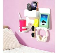 Estantes flotantes para mesita de noche, organizador de accesorios adhesivos, montaje en pared, bonita decoración de habitación, decoración de habitación de niñas, cosas geniales para almacenamiento y