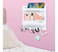 Estantes flotantes para organizador de accesorios de estantería de noche, montaje en pared, bonita decoración estética, decoración de habitación de niñas, cosas geniales para almacenamiento y
