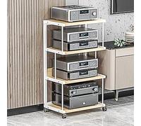 Estantes HiFi, Soporte para Almacenamiento de Medios AV, Mueble para TV, Soporte Abierto para componentes AV, Estante estéreo de Esquina, Soporte de Audio, Soporte para Reproductores de DVD,