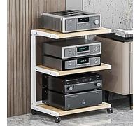 Estantes HiFi, Soporte para Medios AV, Mueble para TV, Soporte Abierto para componentes AV, Estante estéreo de Esquina, Soporte para Audio, Soporte para Reproductores de DVD y Consolas de ju