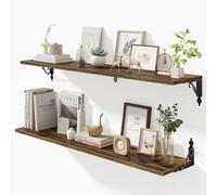 Estantes largos para pared, estantes flotantes de 39.4 pulgadas montados en la pared, estante de 8 pulgadas de profundidad con soporte, estantes de exhibición amplia y almacenamiento para sala de