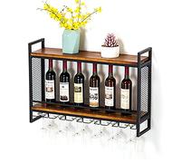 Estantes para almacenamiento de pared, botellero colgante de hierro forjado, gabinete de vino montado en la pared, estante creativo, soporte para copas de vino, decoración del hogar