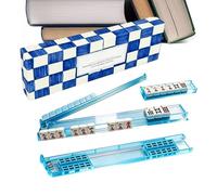 Estantes para azulejos Mahjong: repisas de almacenamiento rectas y transparentes, extensores de tableros oblongos, barras de empuje conectadas magnéticamente | Aspecto estético de carey, componente de