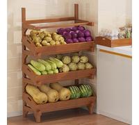 Estantes para refrigerios,Soporte de Cesta Frutas y Verduras Madera 4 Niveles,Estante exhibición el hogar/supermercado Gran Capacidad 39 Pulgadas Alto con Bandeja Desmontable,Alma