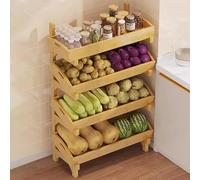 Estantes para refrigerios,Soporte de Cesta Madera 4 Niveles Frutas y Verduras,Estante exhibición el hogar/supermercado Gran Capacidad 39 Pulgadas Alto con Bandeja Desmontable,Alma