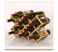Estantes plegables de madera para vino, soporte para botella, organizador de estantes de madera para vitrina retro (color: 6 botellas-antiguo)