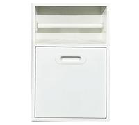 Estantes rectangulares empotrables para ducha, armarios de almacenamiento impermeables con puerta y soporte de papel higiénico para accesorios de cocina y baño, color blanco, 30 x 50 x 14 cm