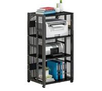 Estantes Soportes Alta Fidelidad Estante de componentes de 4 Niveles con Ruedas para Reproductor de CD, Soporte para Medios audiovisuales, Carrito metálico para Medios, Estante de almacenami