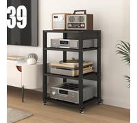 Estantes Soportes Alta Fidelidad Estante de Esquina para componentes audiovisuales de 4 Niveles, Torre para Equipos de Sonido, Moderno Soporte para Video con estantes Ajustables, Ideal para