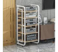 Estantes Soportes Alta Fidelidad Estantería para Video, estantería para Juegos, estantería para DVD, Soporte para Medios AV, Estante de Esquina con estantes de Almacenamiento y Rueda Univers