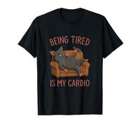 Estar Cansado es mi Cardio Couch Potato Pig Camiseta