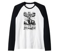 Estar Preparado Alce Tipografía Scouting America Vintage Camiseta Manga Raglan