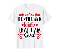 Estar quieto & Sepa Que Soy Dios Jesús Cristiano Hombres Mujeres Amor Camiseta gráfica económica, Hombre, Blanco, S