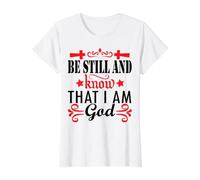 Estar quieto & Sepa Que Soy Dios Jesús Cristiano Hombres Mujeres Amor Camiseta gráfica económica, Mujer, Blanco, L