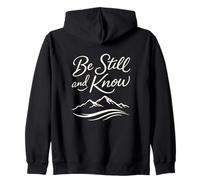 Estar quieto y Conocer Montaña Fe Cristiana Motivacional Sudadera con Capucha