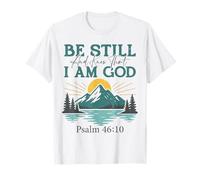 Estar quieto y Saber - Salmo 46:10 Retro Mountain Christian Camiseta