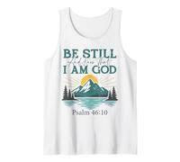 Estar quieto y Saber - Salmo 46:10 Retro Mountain Christian Camiseta sin Mangas