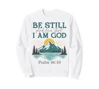 Estar quieto y Saber - Salmo 46:10 Retro Mountain Christian Sudadera