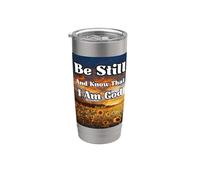 Estar quieto y saber: Salmos Biblia edificante pacífica cristiana Vaso térmico de acero inoxidable de doble pared